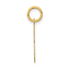 14K Gold Polished Number 8 Charm with Laser Cut Design