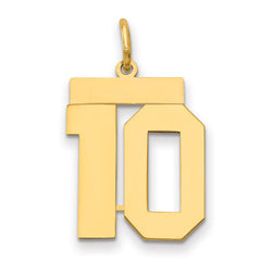 14k Medium Polished Number 10 Charm