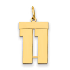 14k Medium Polished Number 11 Charm