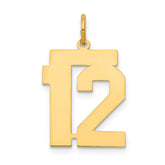 14k Medium Polished Number 12 Charm
