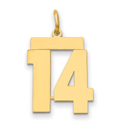 14k Medium Polished Number 14 Charm