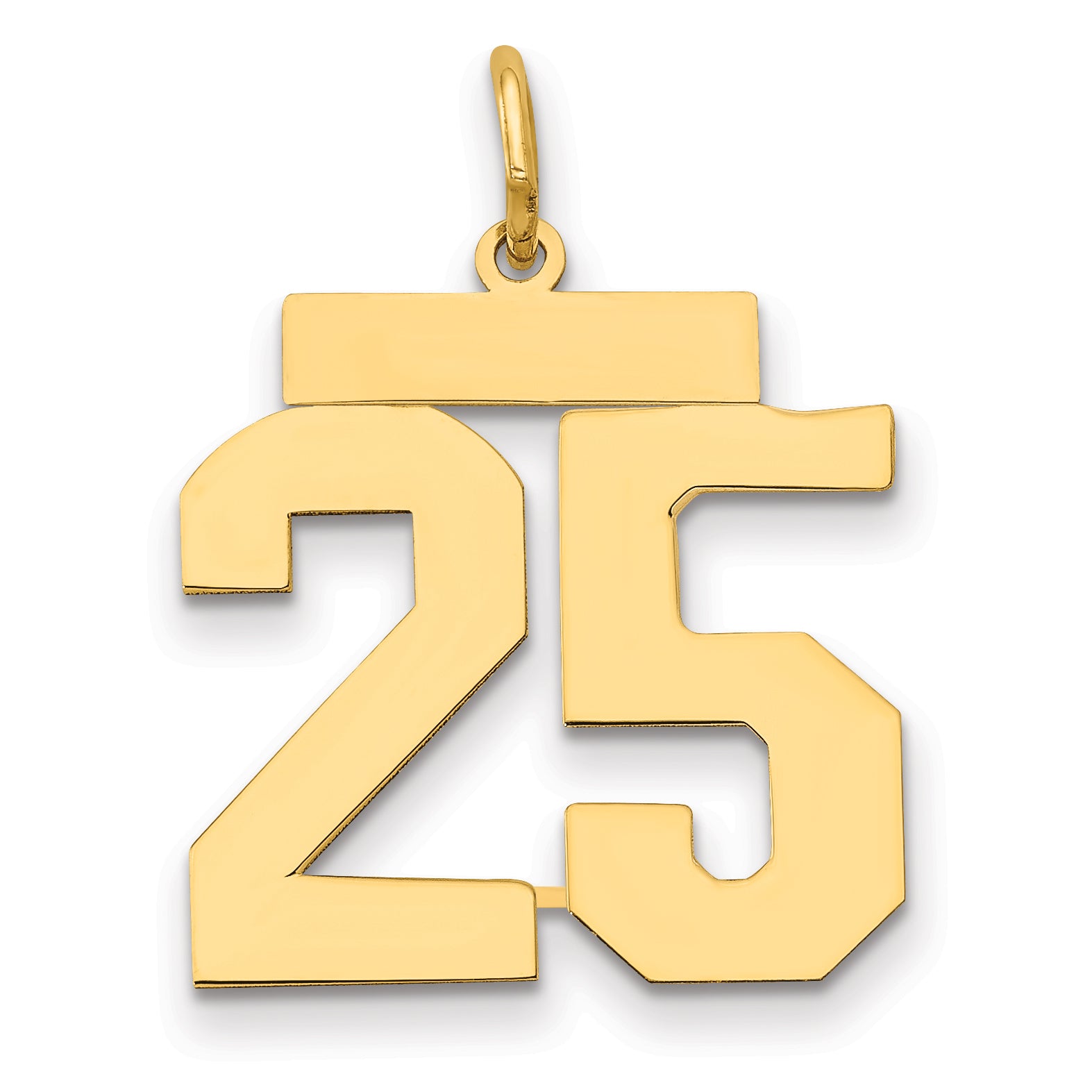 14k Medium Polished Number 25 Charm