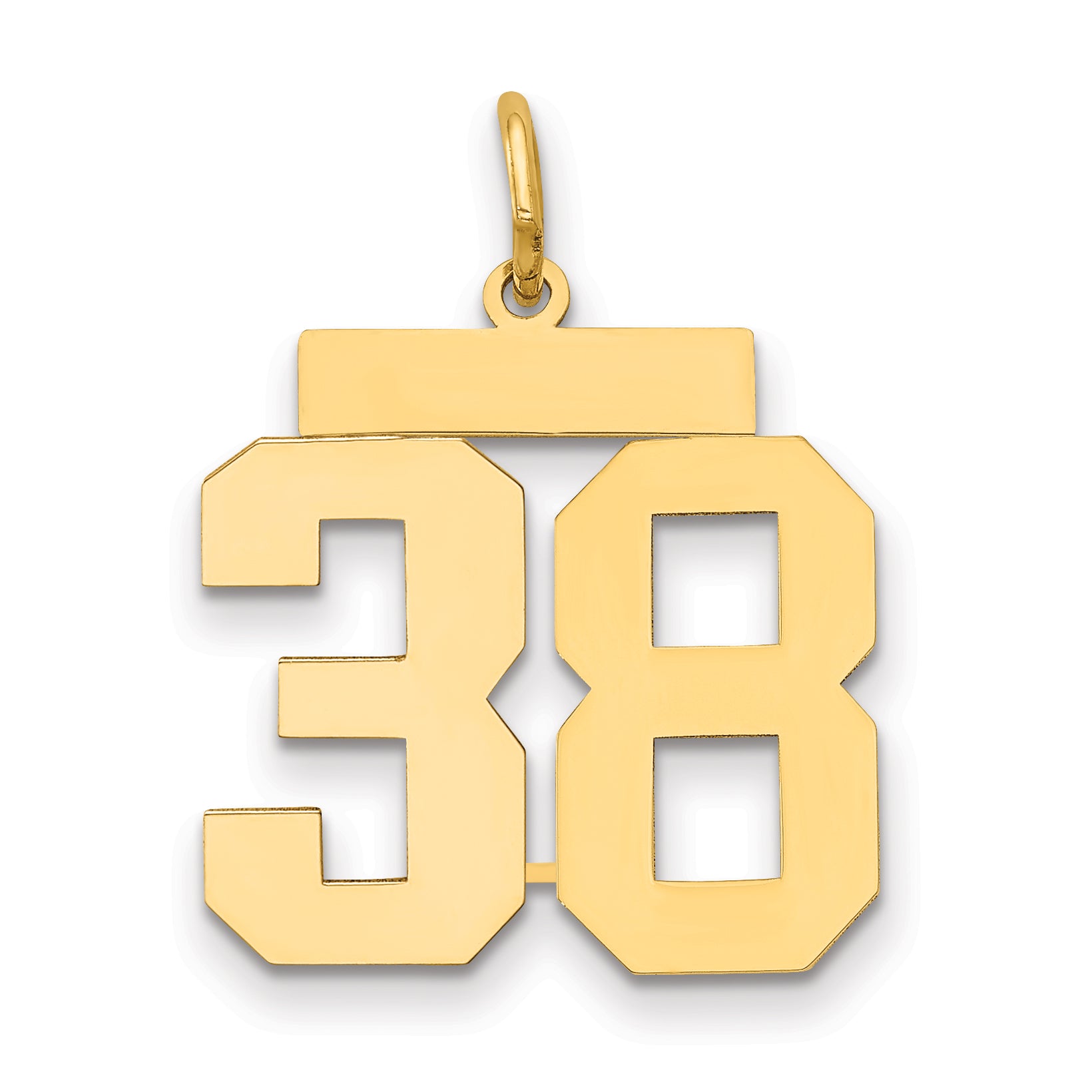 14k Medium Polished Number 38 Charm