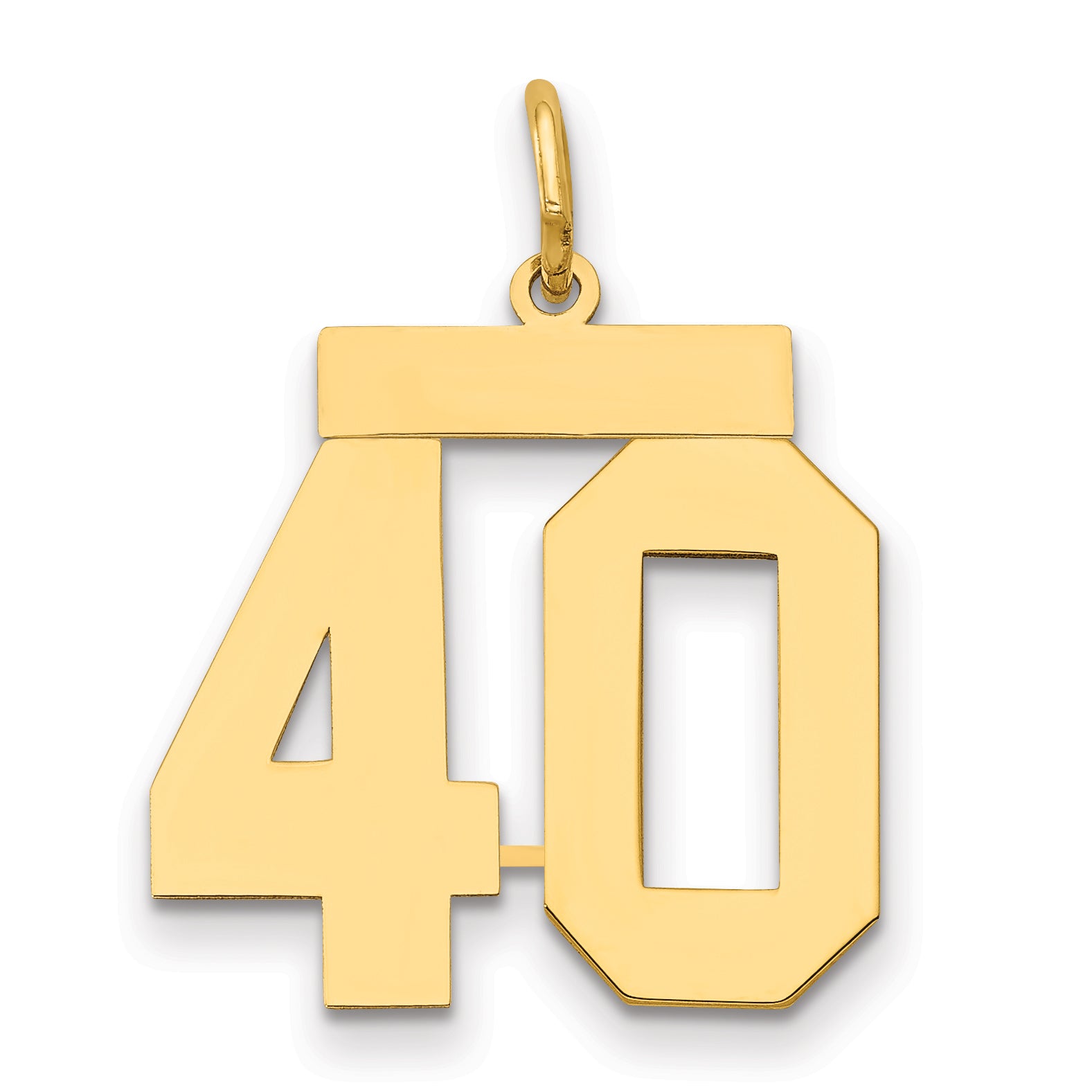 14k Medium Polished Number 40 Charm