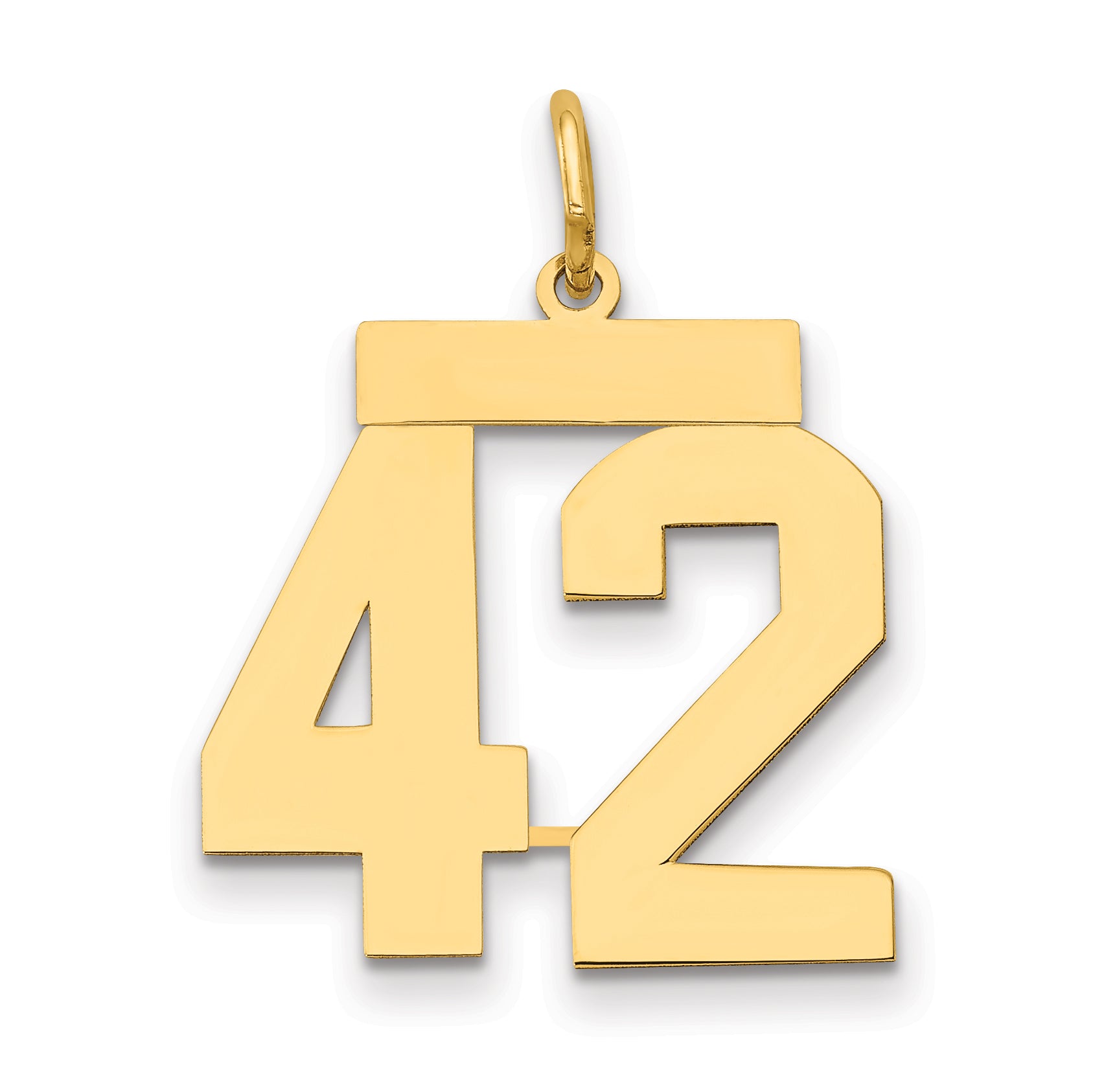 14k Medium Polished Number 42 Charm