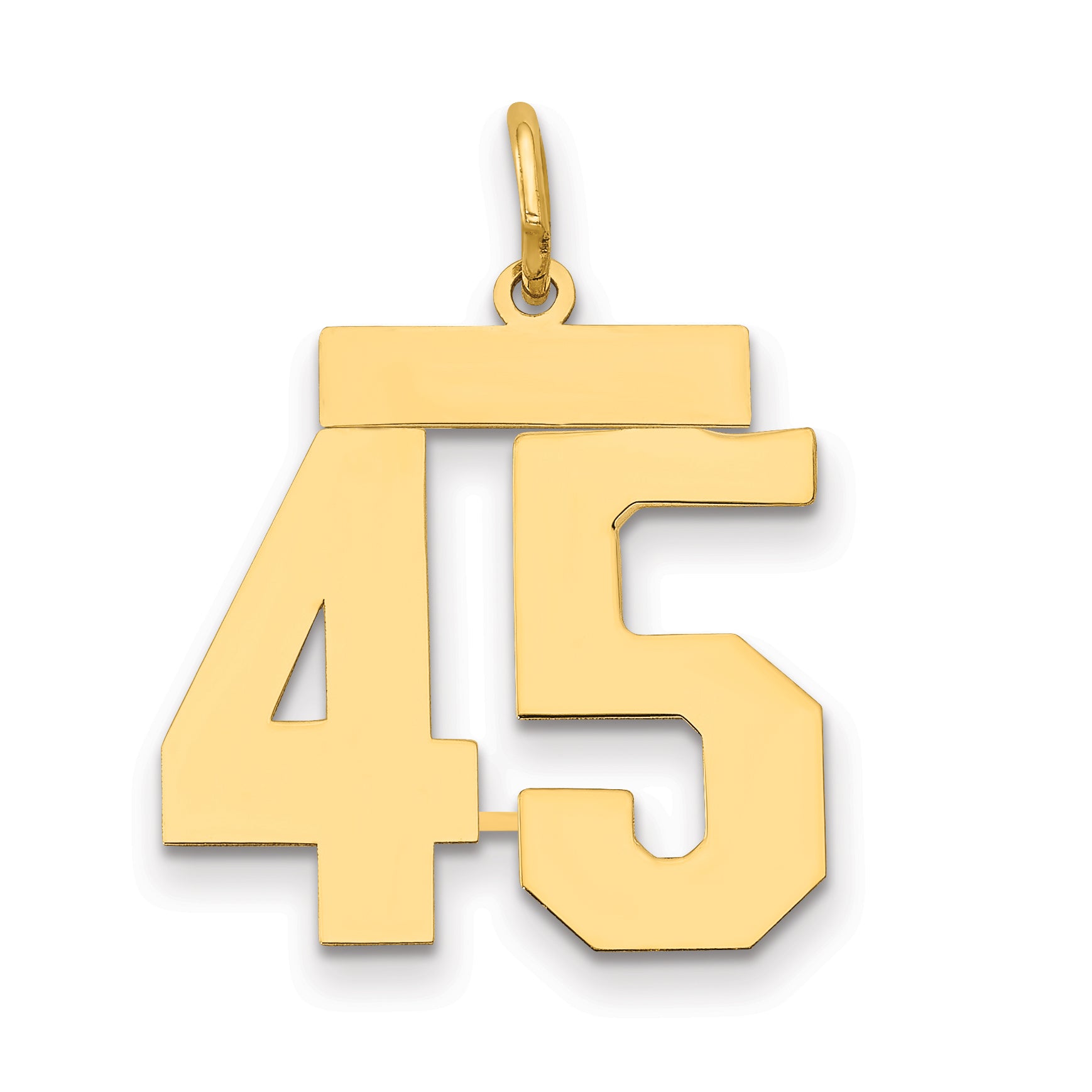 14k Medium Polished Number 45 Charm