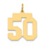 14k Medium Polished Number 50 Charm