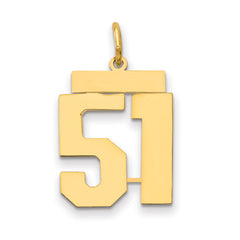 14k Medium Polished Number 51 Charm