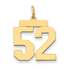14k Medium Polished Number 52 Charm