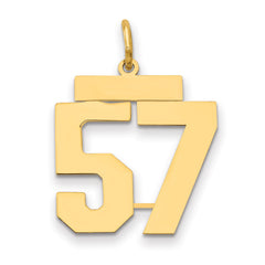 14k Medium Polished Number 57 Charm