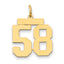 14k Medium Polished Number 58 Charm