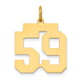 14k Medium Polished Number 59 Charm