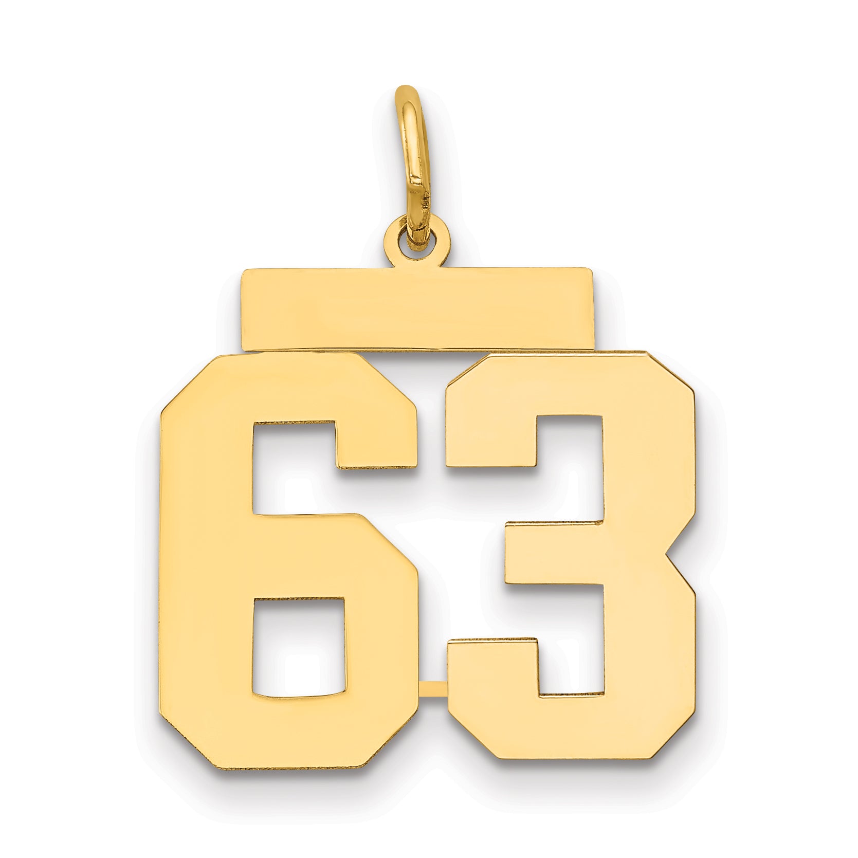 14k Medium Polished Number 63 Charm