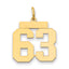 14k Medium Polished Number 63 Charm