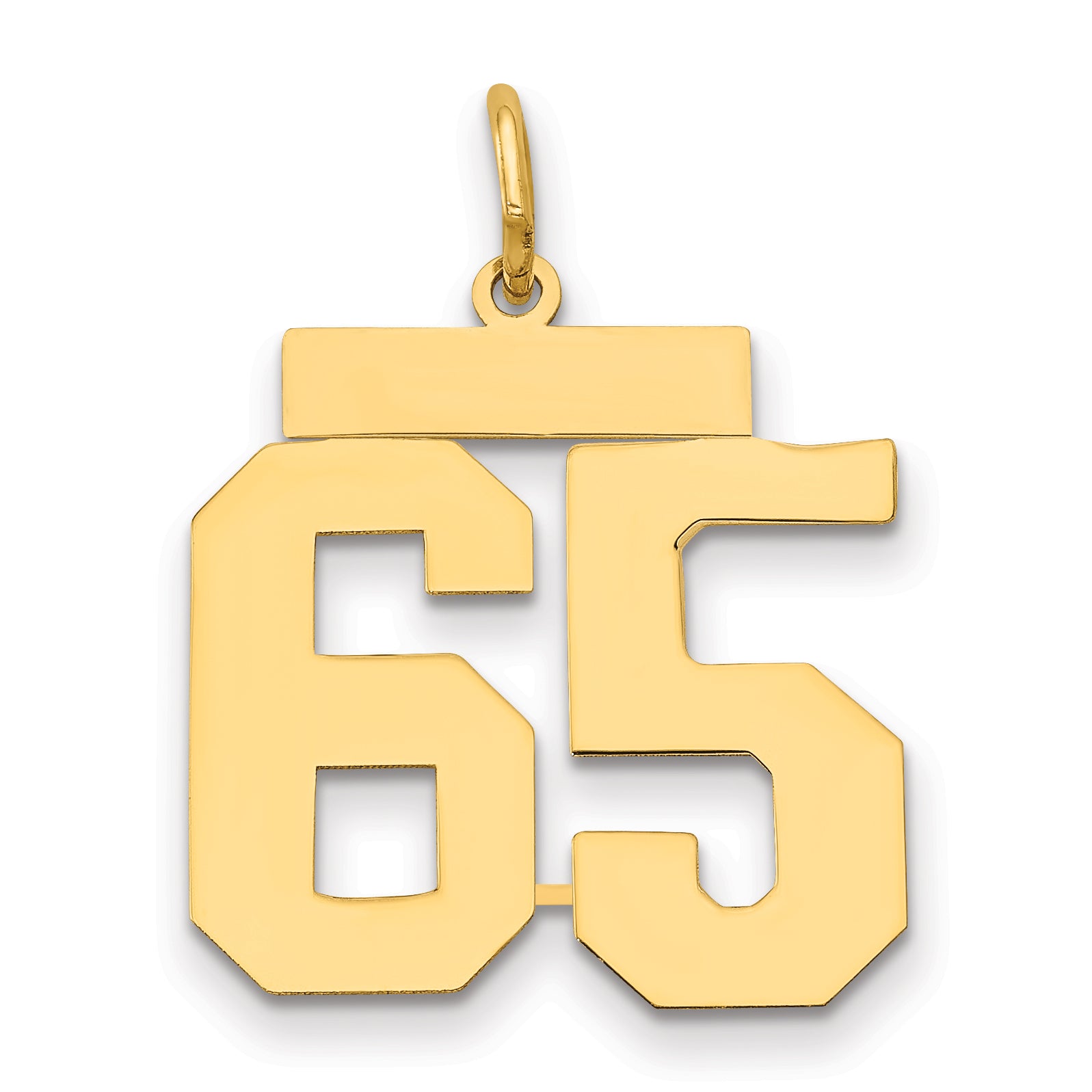 14k Medium Polished Number 65 Charm