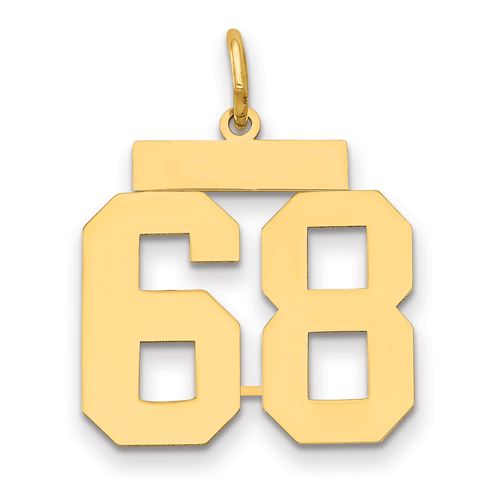14k Medium Polished Number 68 Charm