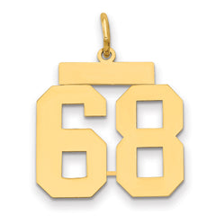 14k Medium Polished Number 68 Charm