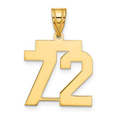 14k Medium Polished Number 72 Charm