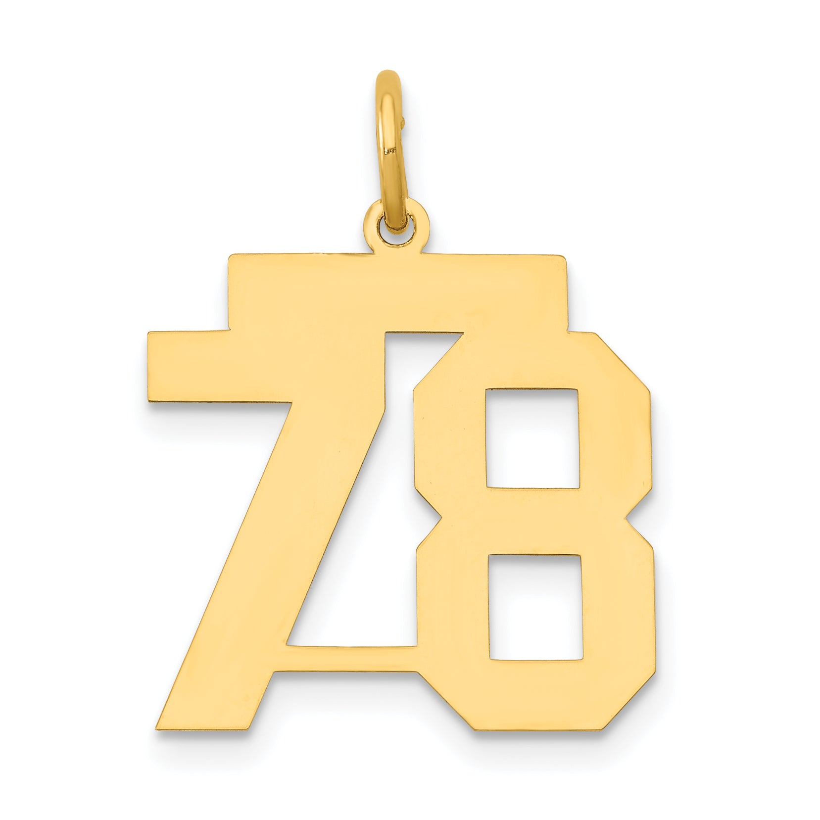 14k Medium Polished Number 78 Charm