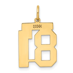14K Gold Polished Number 81 Charm with Laser-Cut Design
