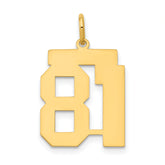 14k Medium Polished Number 81 Charm