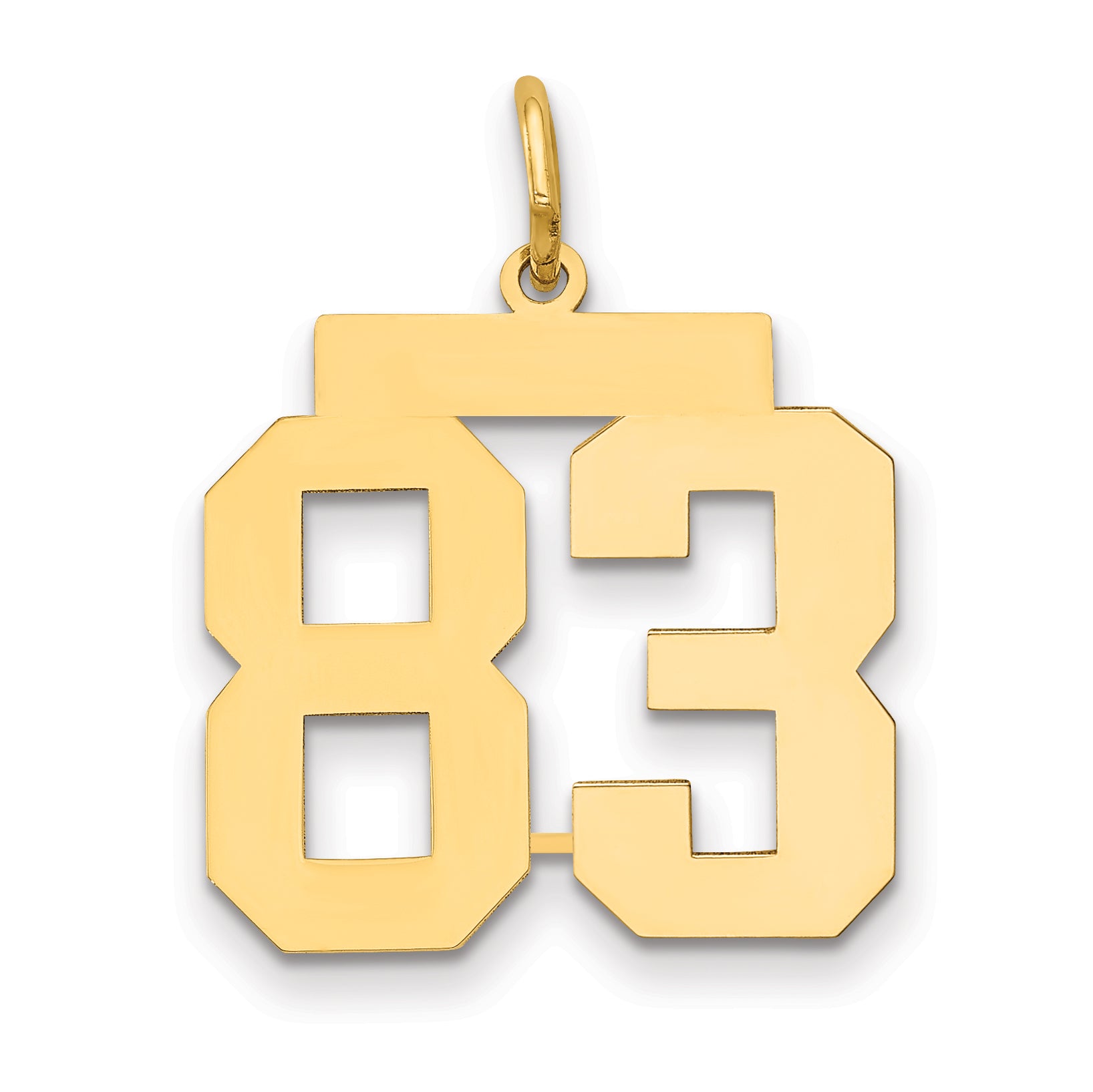 14k Medium Polished Number 83 Charm