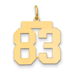 14k Medium Polished Number 83 Charm