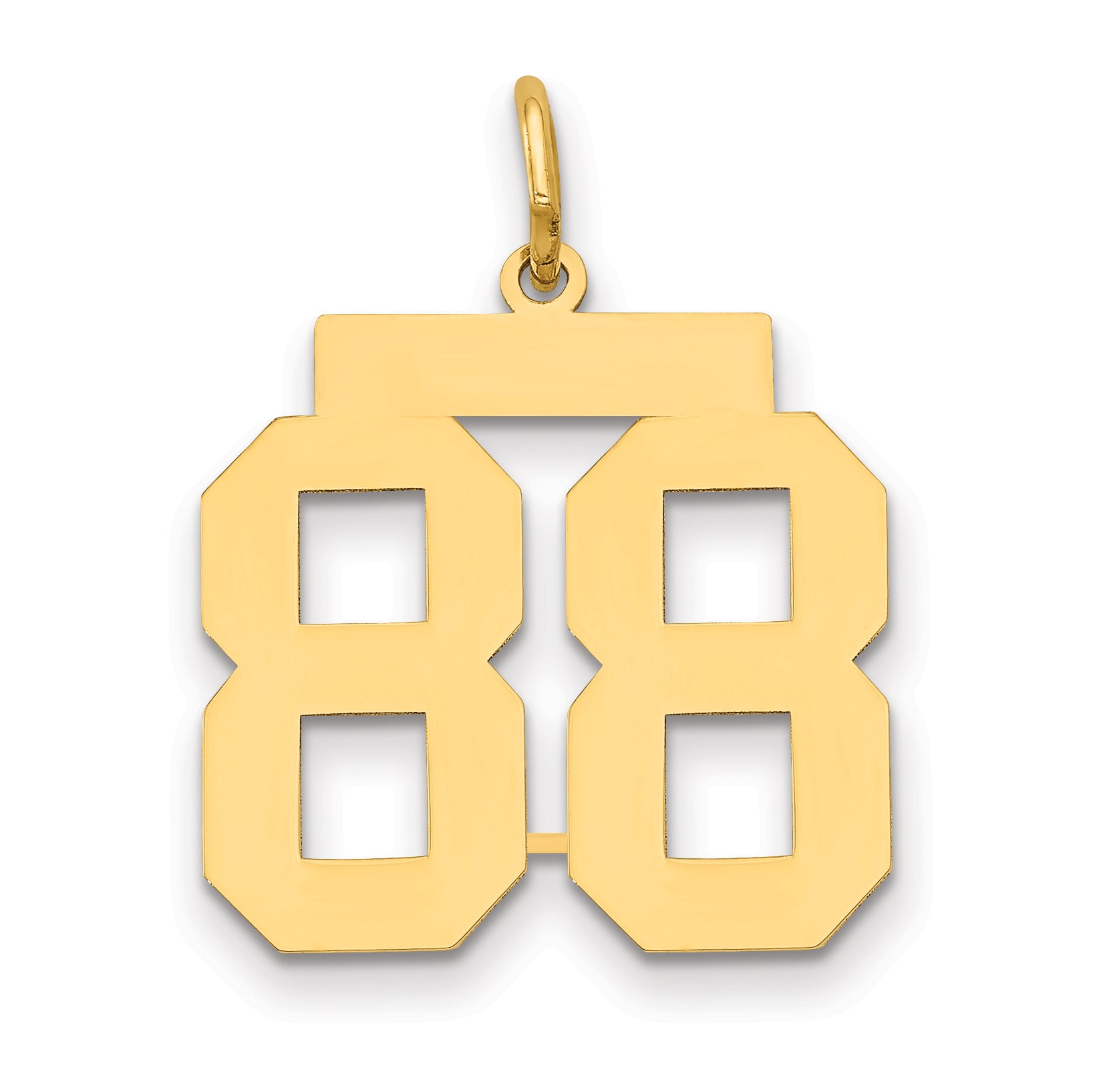 14k Medium Polished Number 88 Charm