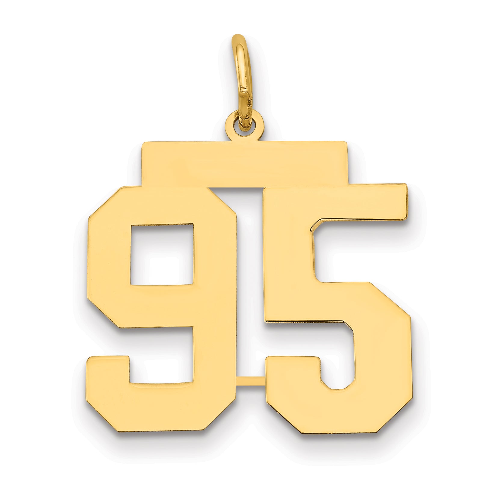 14k Medium Polished Number 95 Charm