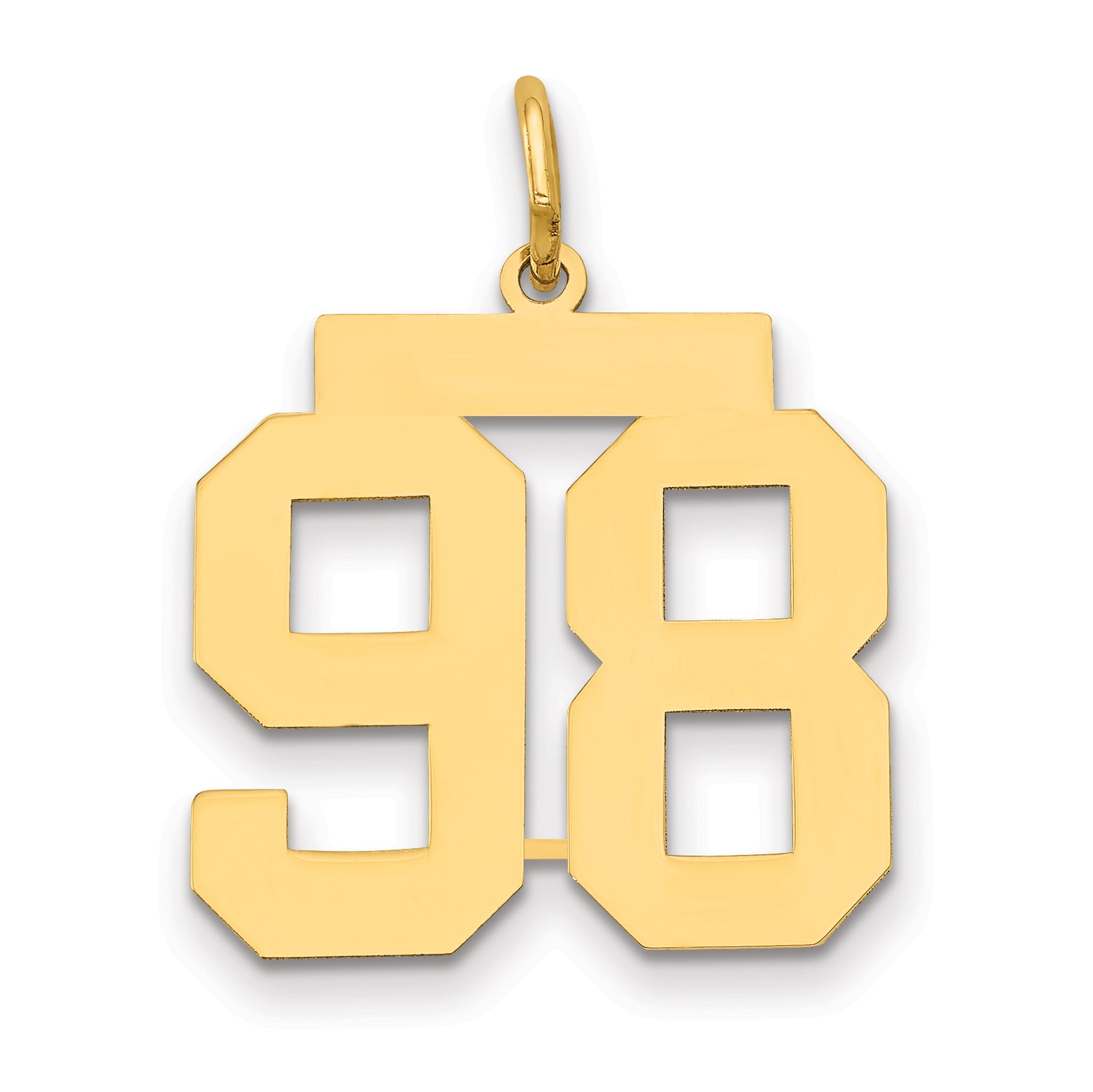 14k Medium Polished Number 98 Charm