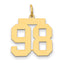 14k Medium Polished Number 98 Charm