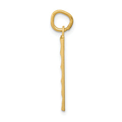 14K Gold Brushed Diamond-Cut Number 1 Charm Large and Elegant