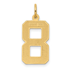 14K Gold Large Brushed Diamond-Cut Number 8 Charm
