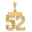 14k Large Brushed Diamond-cut Number 52 Charm