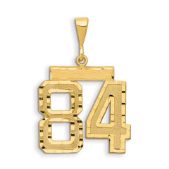 14k Large Brushed Diamond-cut Number 84 Charm