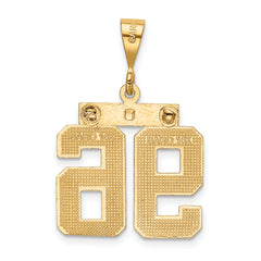 14K Gold Large Diamond-Cut Number 96 Charm with Brushed Finish