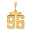 14k Large Brushed Diamond-cut Number 96 Charm