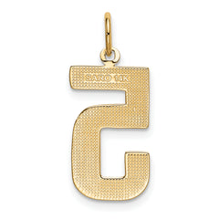 14K Gold Large Polished Number 5 Charm Elegant, Casted Design