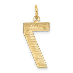 14K Gold Large Polished Number 7 Charm Elegant Cast Design