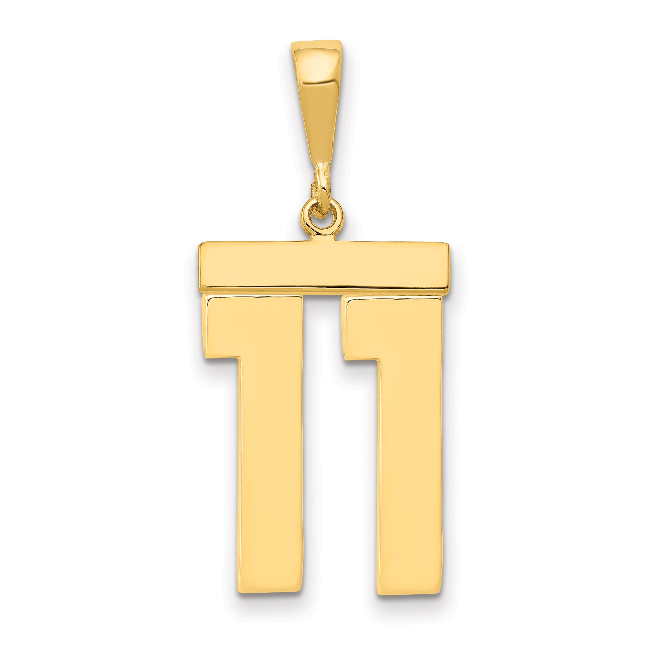 14k Large Polished Number 11 Charm