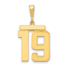 14k Large Polished Number 19 Charm