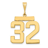 14k Large Polished Number 32 Pendant
