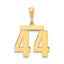 14k Large Polished Number 44 Charm