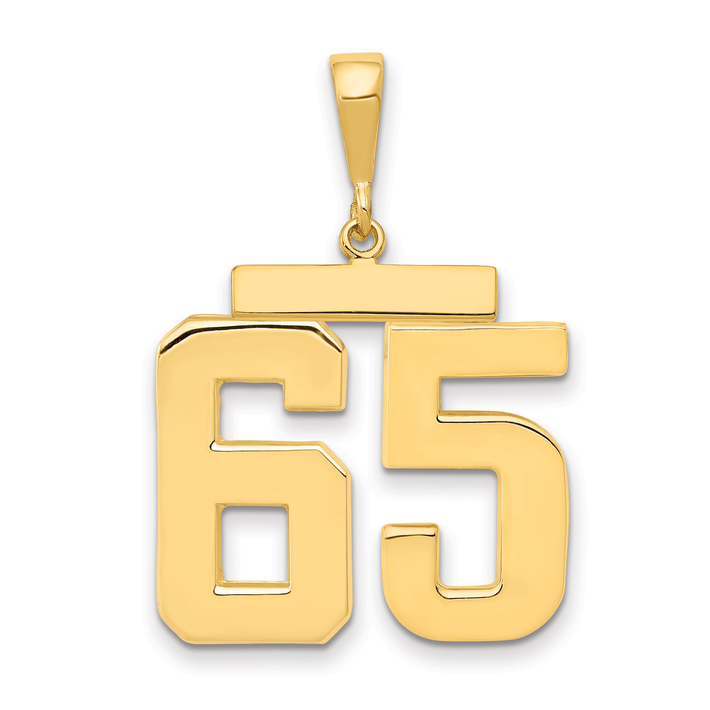 14k Large Polished Number 65 Charm