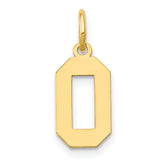 14k Small Polished Number 0 Charm