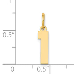 14K Gold Polished Number 1 Charm Small & Elegant