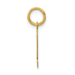 14K Gold Polished Number 2 Charm Small, Elegant Laser-Cut Design