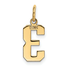 14K Gold Small Polished Number 3 Charm Laser-Cut Adjustable Pendant