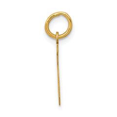 14K Gold Polished Number 5 Charm Small Elegant Laser-Cut Design