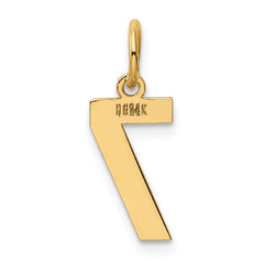 14K Gold Polished Number 7 Charm for Elegant Personalized Jewelry